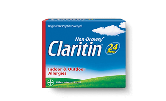 A package of Claritin 24 hour tablets