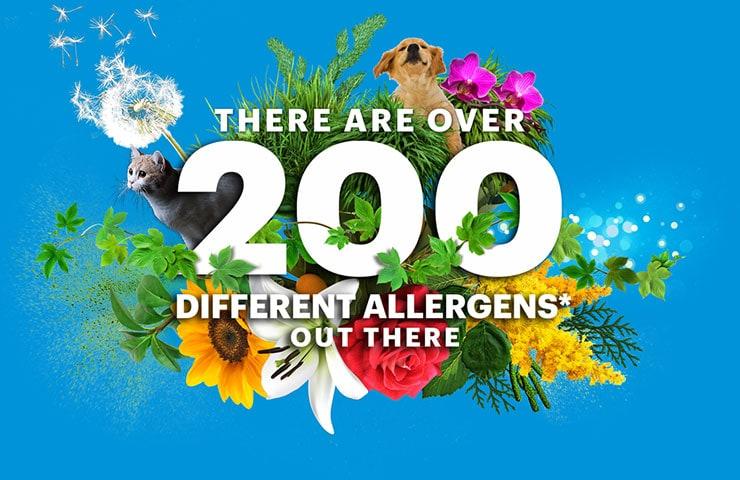 over 200 airborne allergens