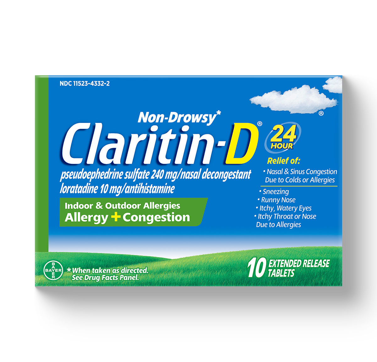 blue carton of Claritin-D® Tablets 24-Hour
