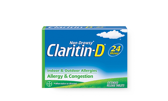 Package of Claritin-D tablets 24 Hour