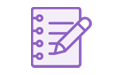 Pink notebook and pencil icon for pediatrician questions in the smart allergy mom toolkit