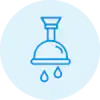 Icono de un cabezal de ducha en funcionamiento